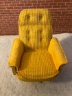 Lundby Dollhouse Yellow Corduroy Swivel Chair 1 16 Vintage - With Repair