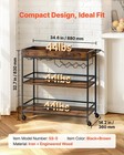 Vevor 3 Tiers Bar Cart Home Kitchen Serving Carts With Wine Rack Glass Holder