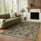 4x6 Vintage Floral Area Rug Washable Non-slip Living Room Bedroom Dark Red
