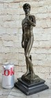 Hand Made David By Michelangelo Nude Bronze Sculpture - Signed Michelangelo Sale