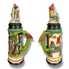Giant Dragon Handled Beer Stein 18-inch Hand Painted  Dragon Slayer Ceramic