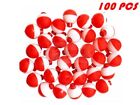 25 50 100 200 Pack-1  Fishing Bobbers Red   White Snap-on Round Floats Wholesale