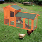 Wooden Chicken Coop Hen House Poultry Hutch Pet Cage W  Nesting Box Backyard