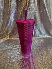 Starbucks Christmas Hot Pink Diamond Shape Studded Tumbler 24 Oz Nwt
