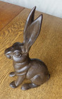 Large Cast Iron Rabbit Figurine Garden Statue Yard Decor 10 1 4 