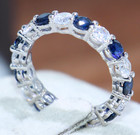 2 50 Ct Natural Sapphire Diamond Engagement Ring 14k Solid White Gold Size 6 5