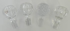 4 Vintage Heavy Glass Decanter Bottle Stoppers   3 Cut And 1 Faceted 
