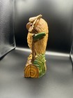 Vintage Book Of Knowledge Cast Iron Mechanical Coin Bank Owl Reproduction