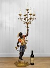 Vintage Italian Venetian Figural Boy Candelabra Table Lamp