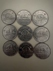 1961 Canadian 100  Nickel Alloy Canada 12 Sided 5 Cent Lot Of 9 Coins