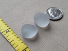 Two Genuine Beach Sea Glass Surf Tumbled Silver Gray Grey Smoke Frosted Small T1