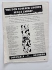 Don Cossack Chorus And Dancers Vintage Music Program 1945-1946 Serge Jaroff