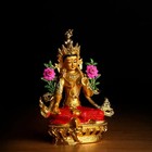 14 5cm Alloy Tibetn Buddhist Green Tara Buddha Statue Amulet Fengshui Decoration