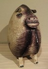 Rustic Metal Farm House   Yard Art Pig  Sculpture - Folk Art