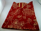 6 Waverly Williamsburg Peek A Boo Valance Ruby Red Floral Stripe 54x16 Cotton