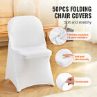 50pcs White Stretch Spandex Folding Chair Covers For Wedding Party Dining