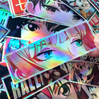 Anime Girl Stickers 20 Pack Random Assortment Laser Holographic Jdm Sexy Eyes