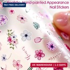 Gel Nail Stickers For Nail Art  5d Embossed Summer Flower Nail Decals 4pcs   Adh