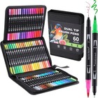 60 Colors Brush   Fine Dual Tip Watercolor Markers For Adult Coloring Books N   