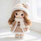 Handmade Crochet Doll Amigurumi Winter Girl Plush Toy Stuffed Christmas Gift