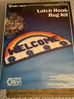 New Vintage 1970s Vogart Dimensional Latch Hook Rug Kit Welcome Rainbow Pride