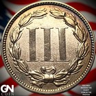 1871 Color 3 Cent Nickel Piece Y7580