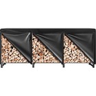 10ft Heavy Duty Firewood Rack W  Cover Fire Wood Storage Log Holder Cover Combo