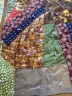 Vintage antique Patchwork Crazy Quilt Silk   Satin 38   x 48   