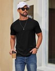 Coofandy Men Black Tee Shirt Short Sleeve Crew Neck T Shirts Cotton Summer Tops