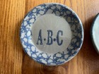 4 Vtg Beaumont Brothers Pottery 3  Chunky Butter Pats Flower Abc Pineapple 1986