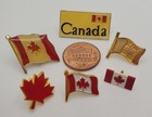 Canadian Vintage Collectible Pins Lapel Hat Pin Lot Of 6 Canada Flag Maple Leaf