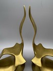 Solid Brass Seagull Sculpture Vintage Modernist Bookends Set Mid-century Mcm Art