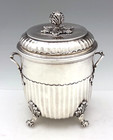 Charles Stuart Harris English Sterling Biscuit Jar Kirkpatrick Crest 21 Oz