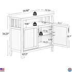 White Buffet Cabinet Sideboard Storage Server With 2 Doors   Adjustable Shelf