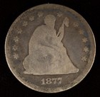 1877 Seated Liberty Quarter Love Token    hmf   