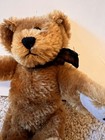 The Mohair Bear Collection Teddy Bear Plush Brown Jointed Plaid Scarf 12   