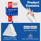30 Pack Gauze Rolls Bandages  4 In X 4 1 Yards  Premium Medical Supplies   First