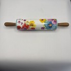 Pioneer Woman Breezy Blossom Ceramic Rolling Pin Retired Farmhouse Epoc No Stand