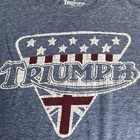 Triumph Motorcycles Classic Vintage Logo Lucky Brand T Shirt Size Small Blue