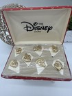 Vintage The Disney Store Seven Dwarfs Gold Tone 7 Pin Set Sealed Red Mickey Box