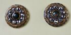 Antique Button Collection 2 Fancy French Champleve Enamel And Cut Steel Lovelies