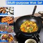 Souped Up Recipes 12 5 32cm  B-12 5 Inch Wok With Stainless Steel   Glass Lid 