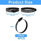 Litoexpe 3 Inch Stainless Steel Worm Gear Hose Clamp 4 Pcs  3 Inch  Black