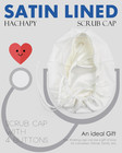 Satin Lined Scrub Cap For Women Ponytail Hair Surgical Nurse Cap 4 Buttons