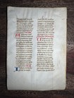 Medieval Manuscript Leaf C 1400 On Vellum     Latin Theology     Lazarus   Martha