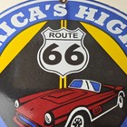 Vintage Us Route 66 Sign - Porcelain America Gas Station Pump Plate Sign