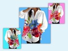 Shirt Tunic Watercolor Floral Print Size Choice Ladies Long Sleeved Casual New