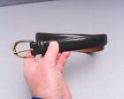 Vintage Black Leather Belt Split Men s Sz 38 Dress Brass Buckle Usa