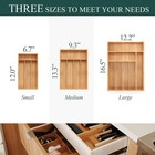 Small Silverware Organizer  Bamboo Kitchen Drawer Organizer  Utensil Holder     