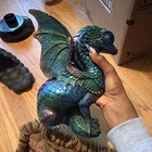 Windstone Editions Fantasy Dragon Statue Lot Of 2 Iridescent Blue Green Purple